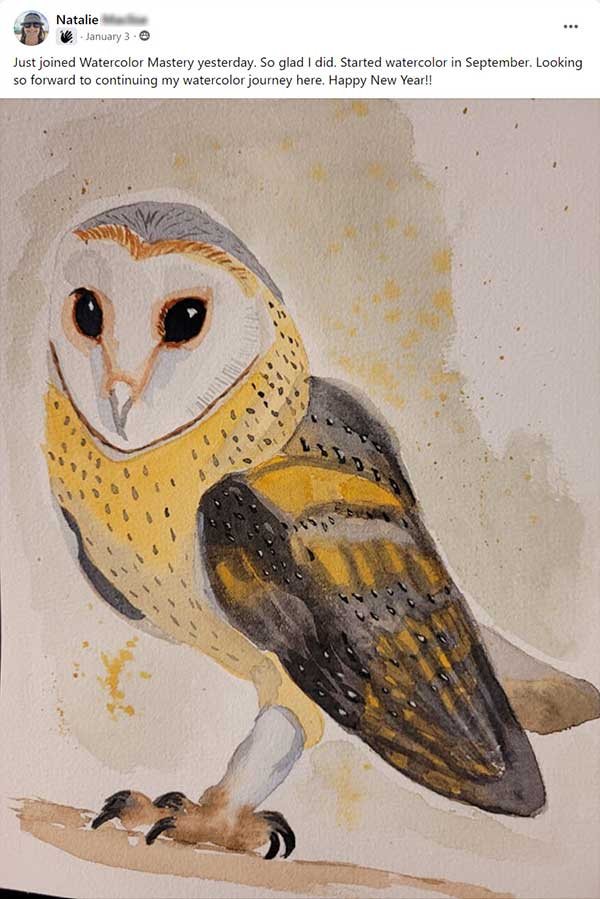 Owl Painting Testimonial