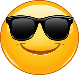 smiling emoticon with sunglasses